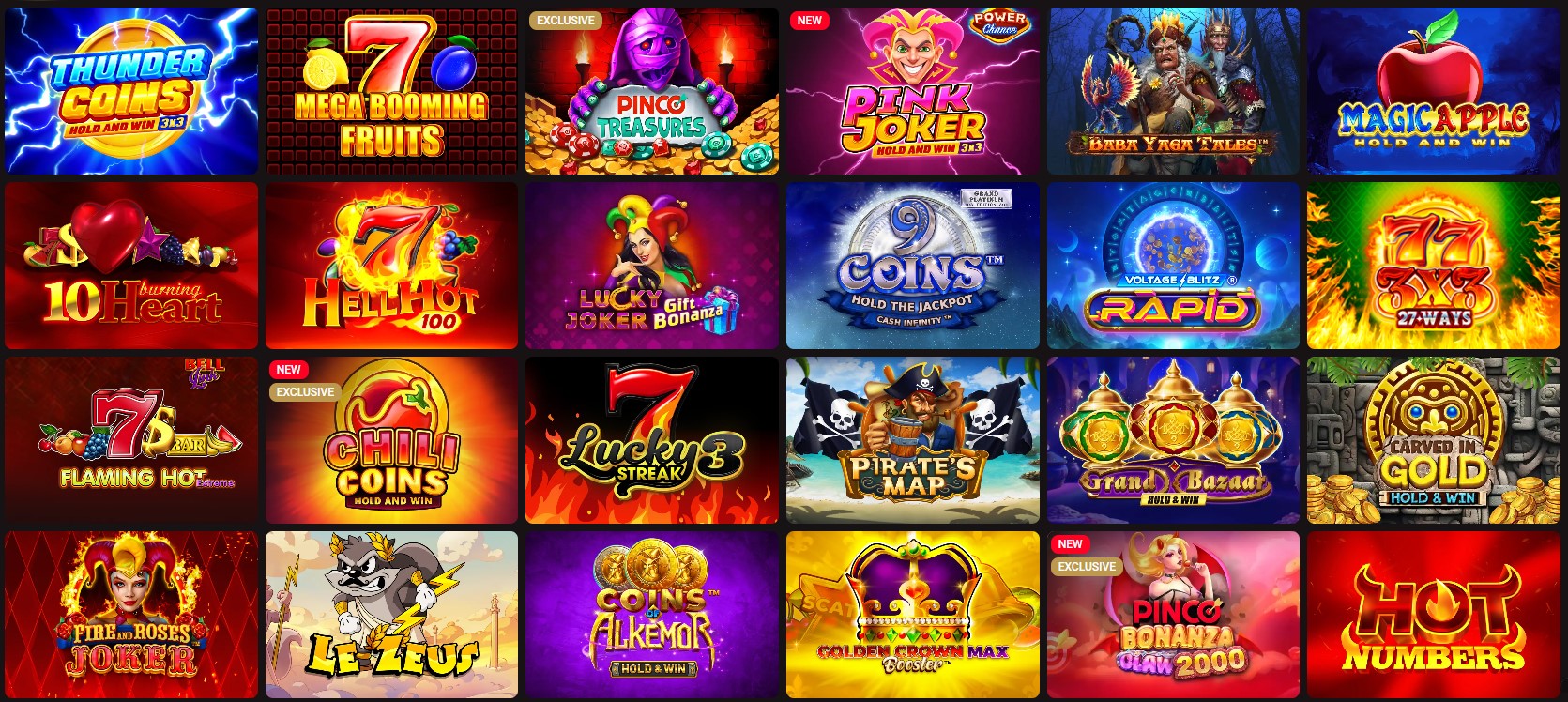 Пин Ап слоты